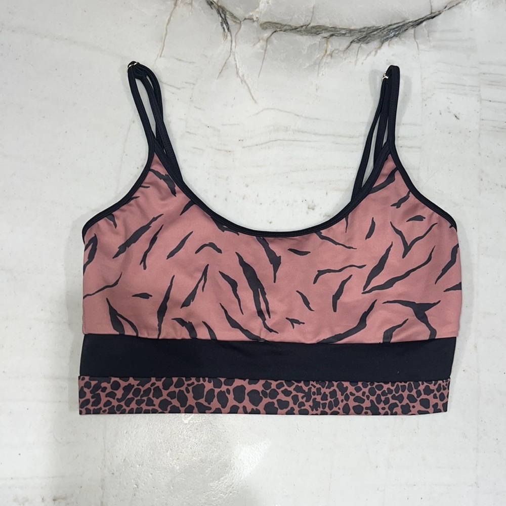 Beach Riot Eva Animal Print Sports Bra